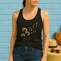 Corgi Flower Fly Dandelion Funny Dog Lover For Mom Women's Tank Top thumb 2