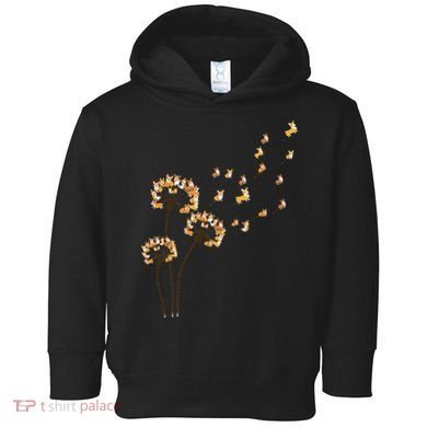 Corgi Flower Fly Dandelion Funny Dog Lover For Mom Toddler Hoodie