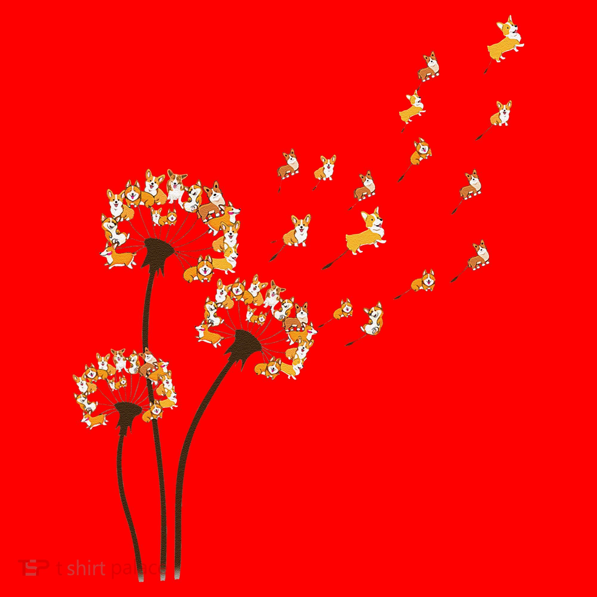 Corgi Flower Fly Dandelion Funny Dog Lover For Mom Santa Hat