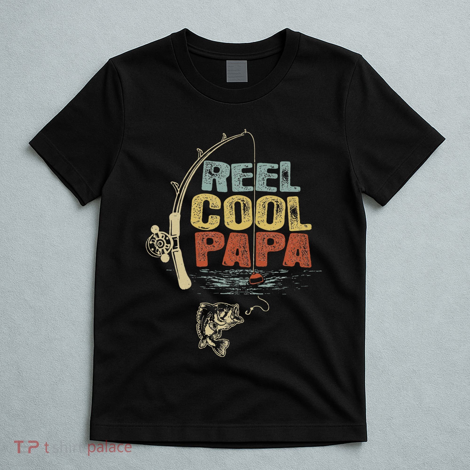 Cute Funny Fisherman Vintage Reel Cool Papa T-Shirt