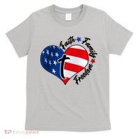 Cute Faith Family Freedom American USA Heart T-Shirt thumb 0