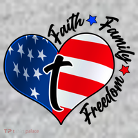 Cute Faith Family Freedom American USA Heart T-Shirt thumb 7