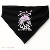Cute Fishing Funny Keeping It Reel Purple USA-Made Doggie Bandana thumb 0