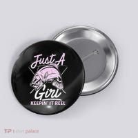 Cute Fishing Funny Keeping It Reel Purple Button thumb 0