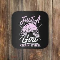 Cute Fishing Funny Keeping It Reel Purple Coaster thumb 0