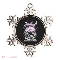 Cute Fishing Funny Keeping It Reel Purple Ornament thumb 0