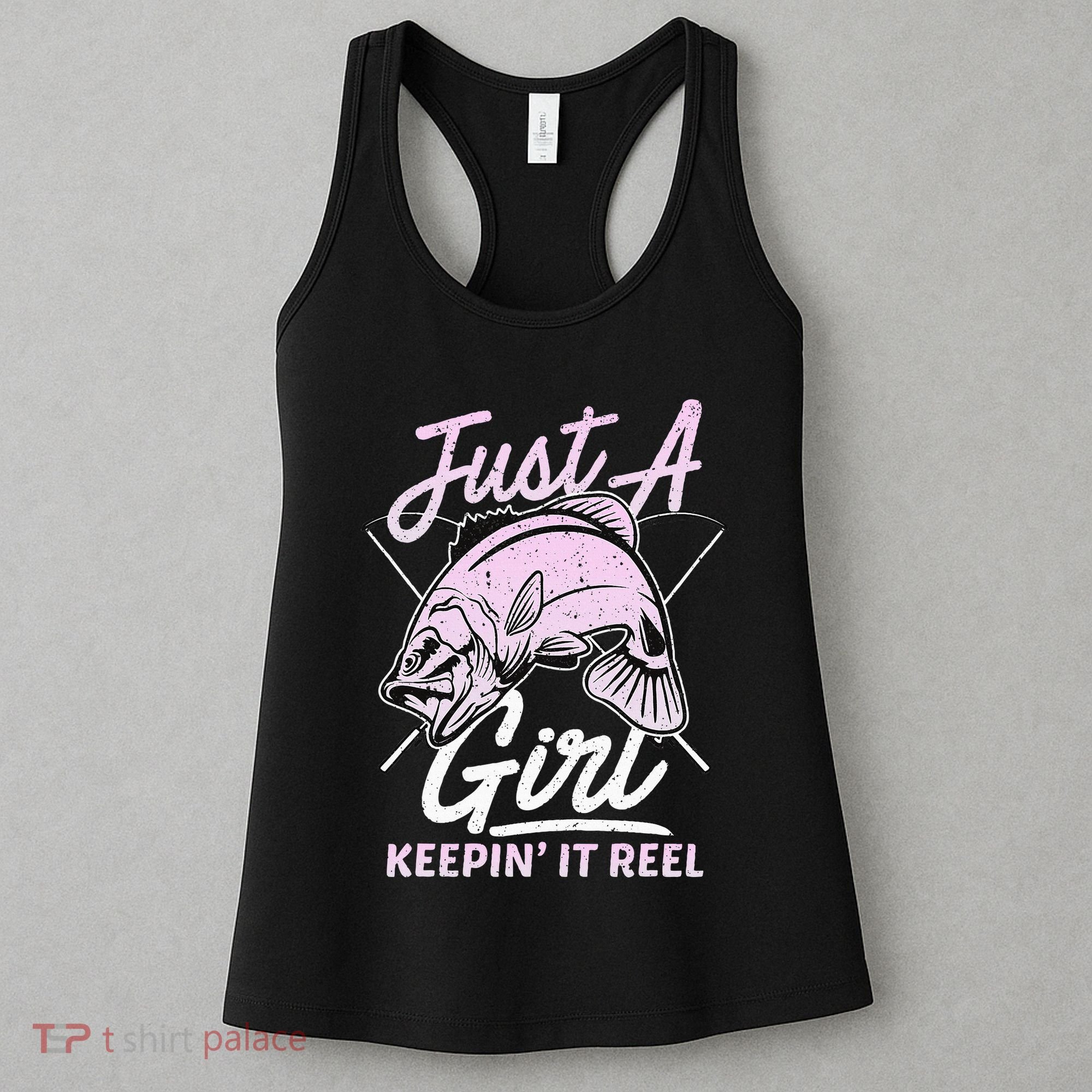 Cute Fishing Funny Keeping It Reel Purple Women's Tank Top