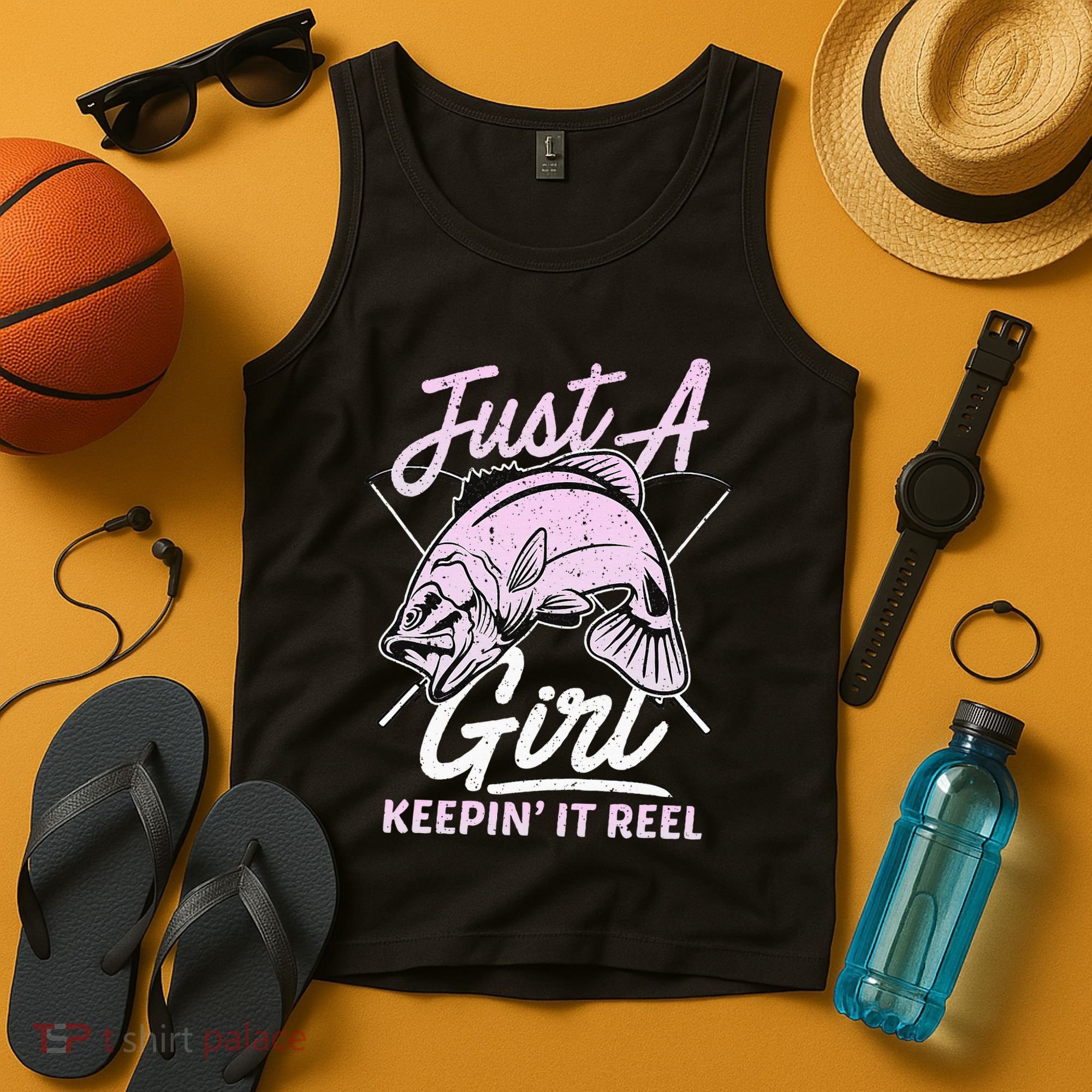 Cute Fishing Funny Keeping It Reel Purple Tank Top