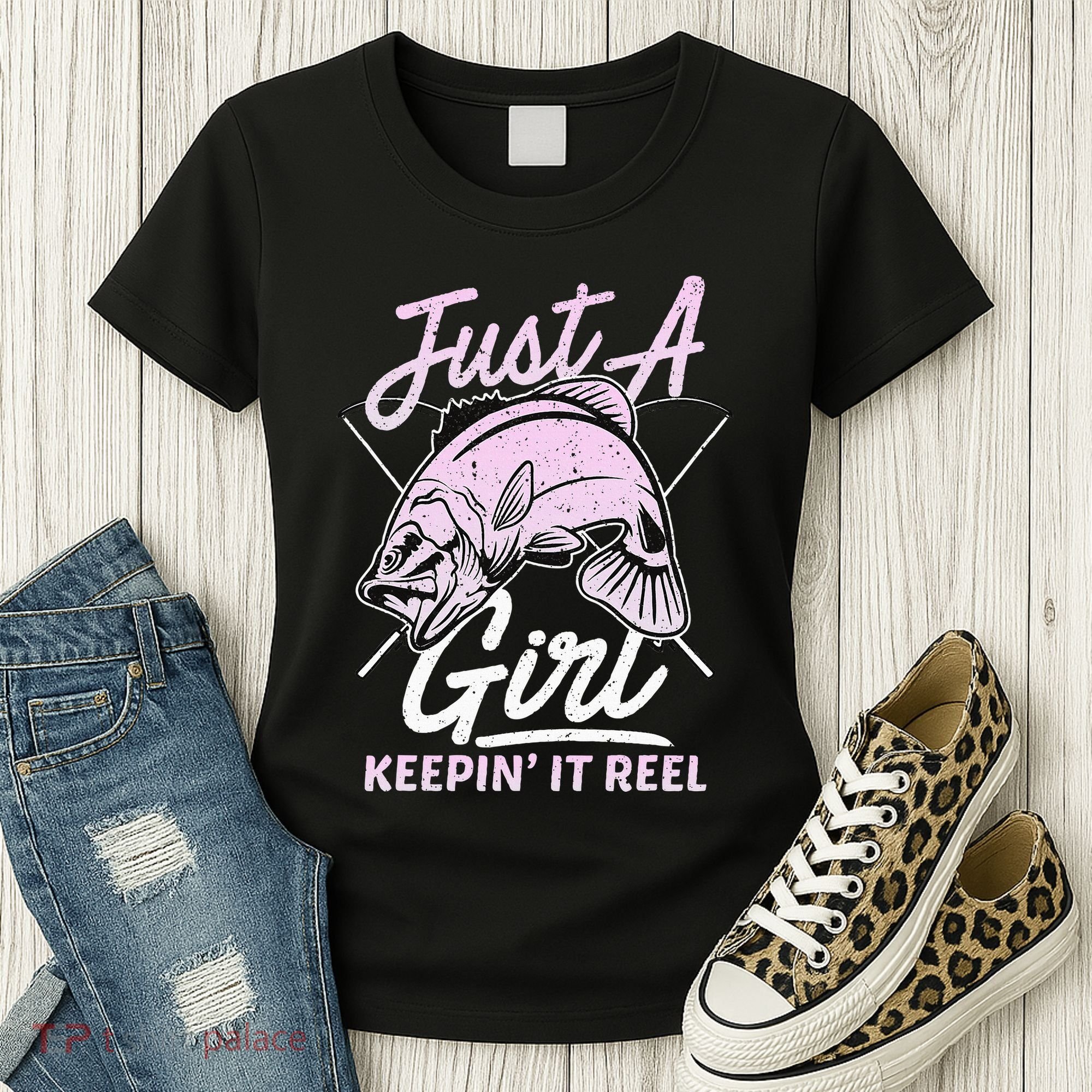 Cute Fishing Funny Keeping It Reel Purple Women's T-Shirt