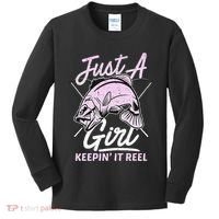 Cute Fishing Funny Keeping It Reel Purple Kids Long Sleeve Shirt thumb 0