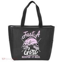 Cute Fishing Funny Keeping It Reel Purple Tote Bag thumb 0