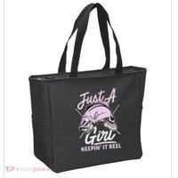 Cute Fishing Funny Keeping It Reel Purple Tote Bag thumb 2