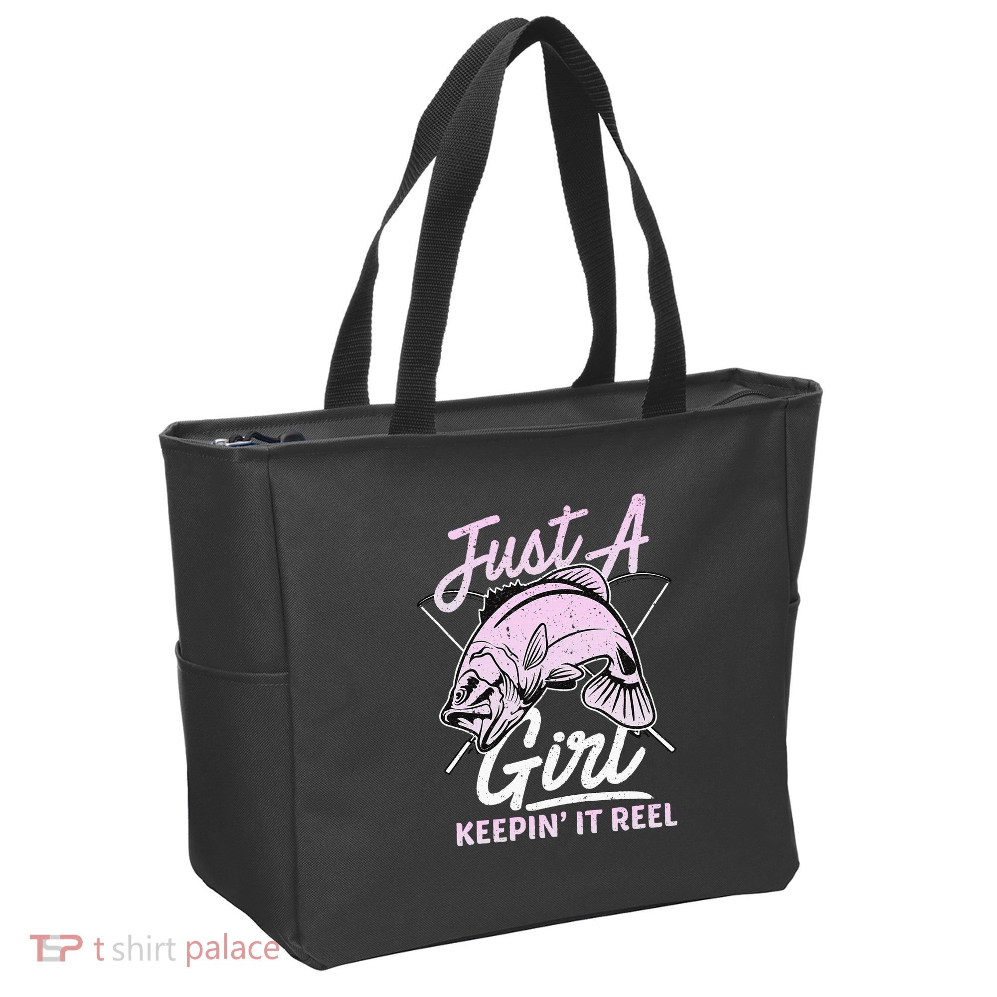 Cute Fishing Funny Keeping It Reel Purple Tote Bag