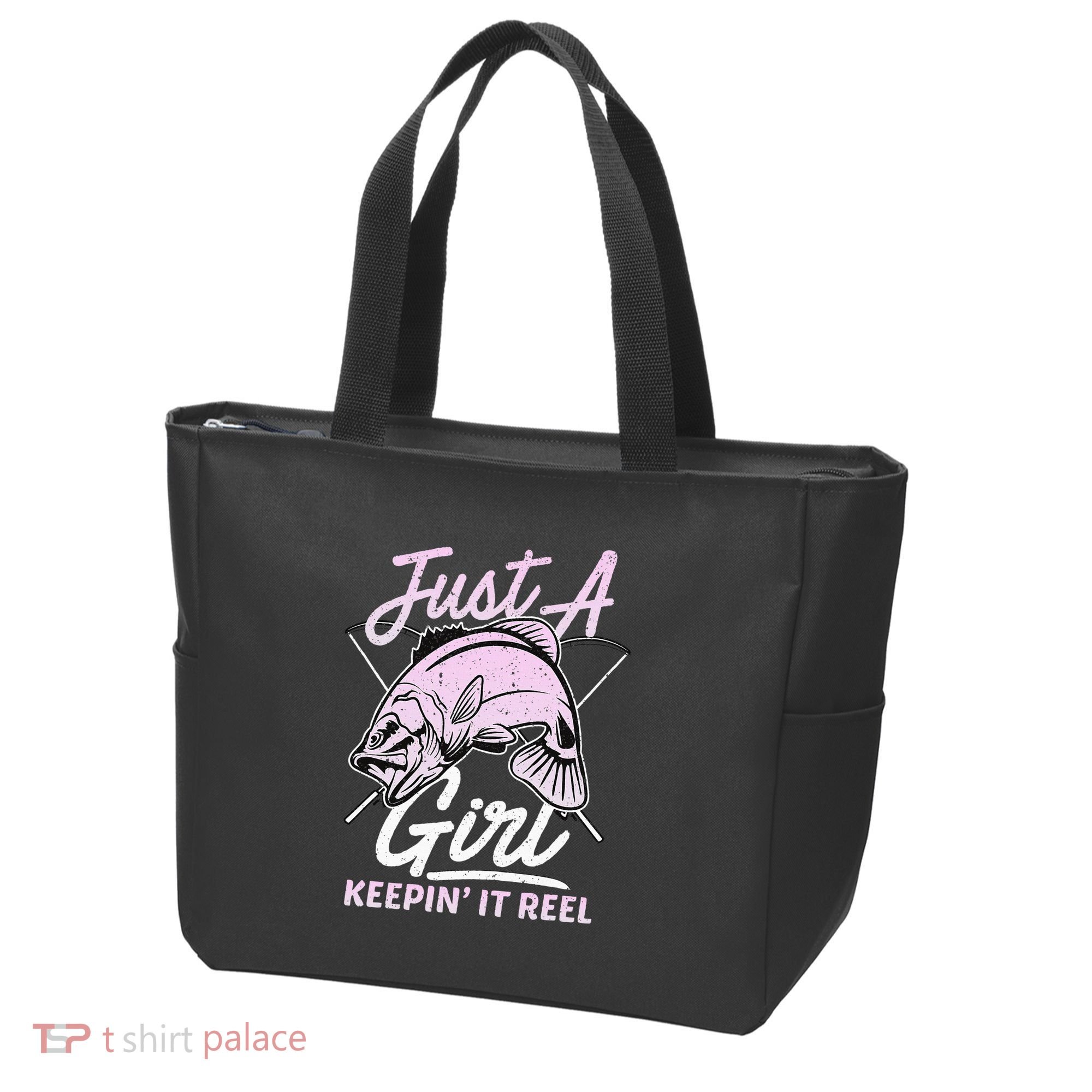 Cute Fishing Funny Keeping It Reel Purple Tote Bag