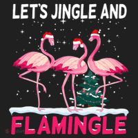 Christmas Flamingo Funny Pink Flamingle Xmas Beanie thumb 2