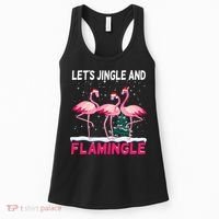 Christmas Flamingo Funny Pink Flamingle Xmas Women's Tank Top thumb 0