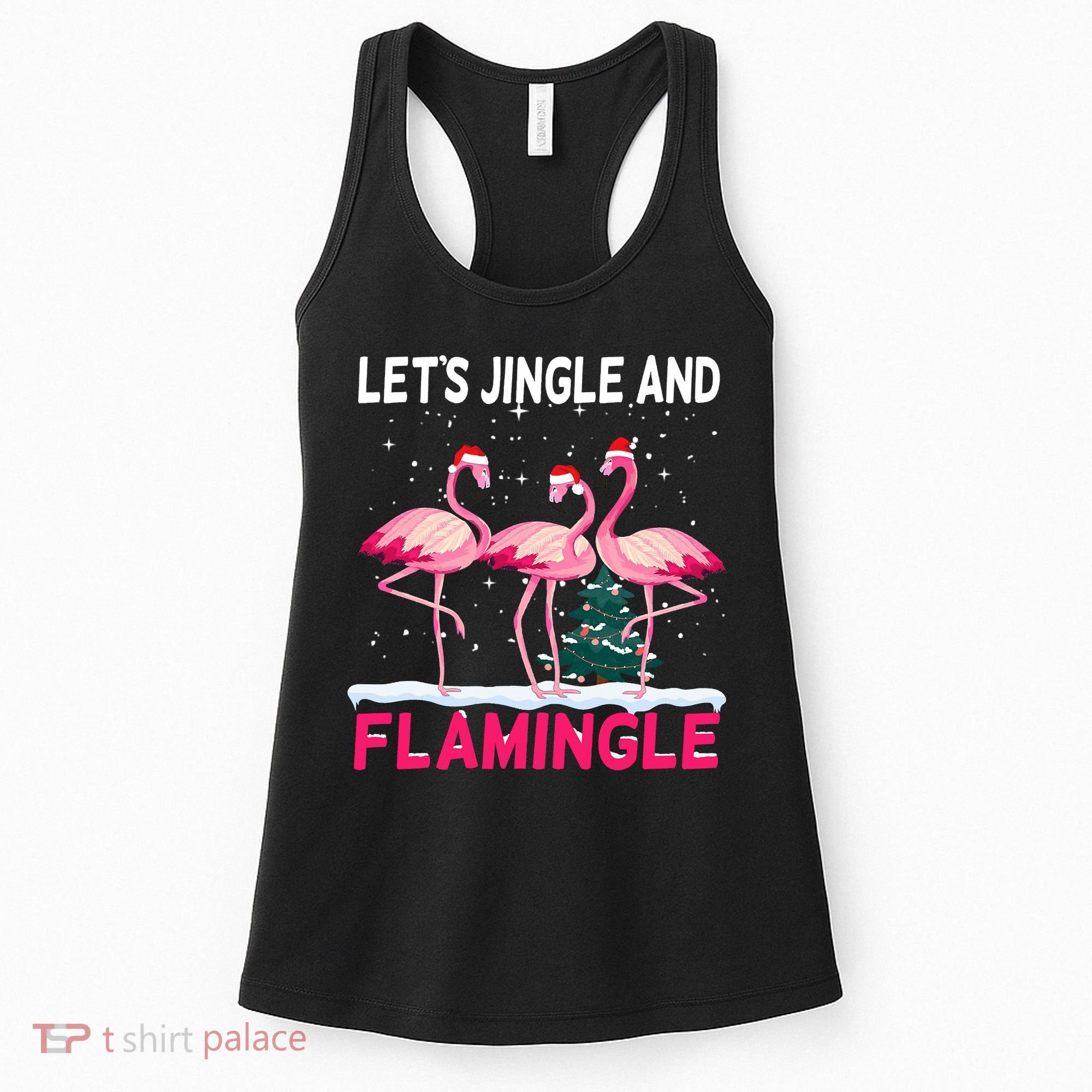 Christmas Flamingo Funny Pink Flamingle Xmas Women's Tank Top