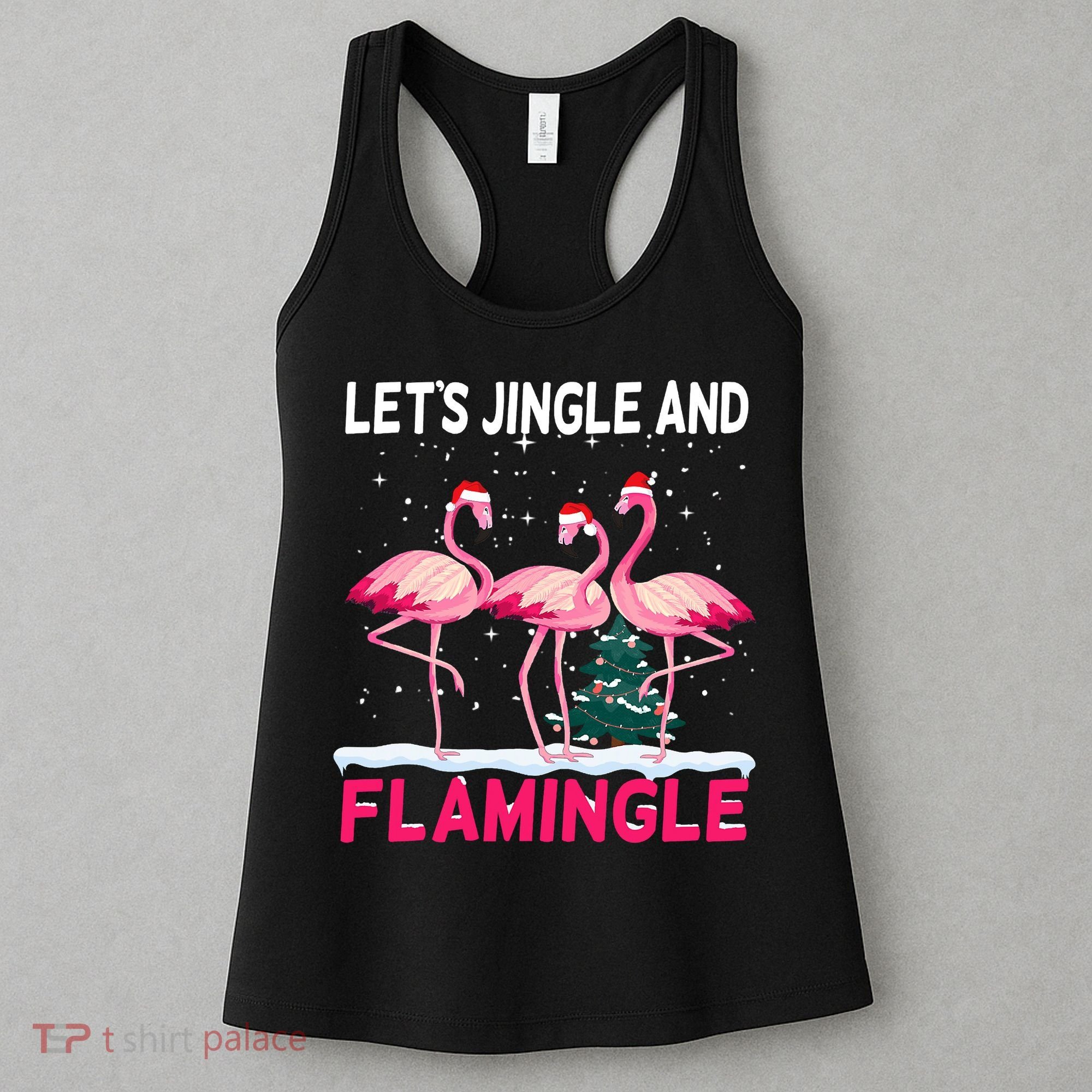 Christmas Flamingo Funny Pink Flamingle Xmas Women's Tank Top
