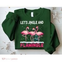 Christmas Flamingo Funny Pink Flamingle Xmas Sweatshirt thumb 2