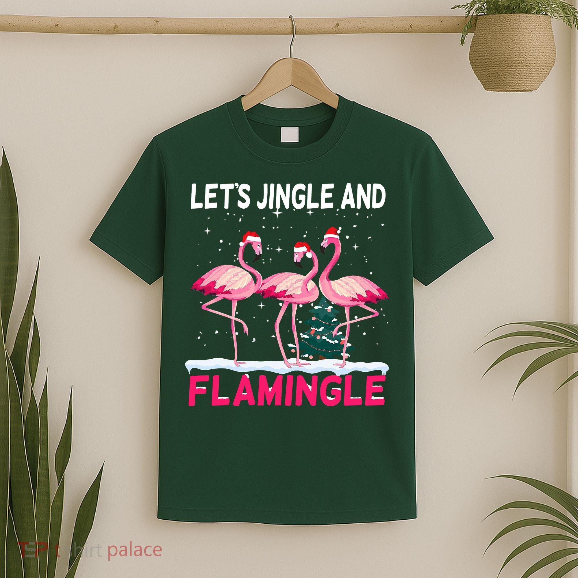 Christmas Flamingo Funny Pink Flamingle Xmas T-Shirt