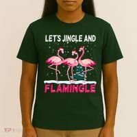 Christmas Flamingo Funny Pink Flamingle Xmas T-Shirt thumb 4