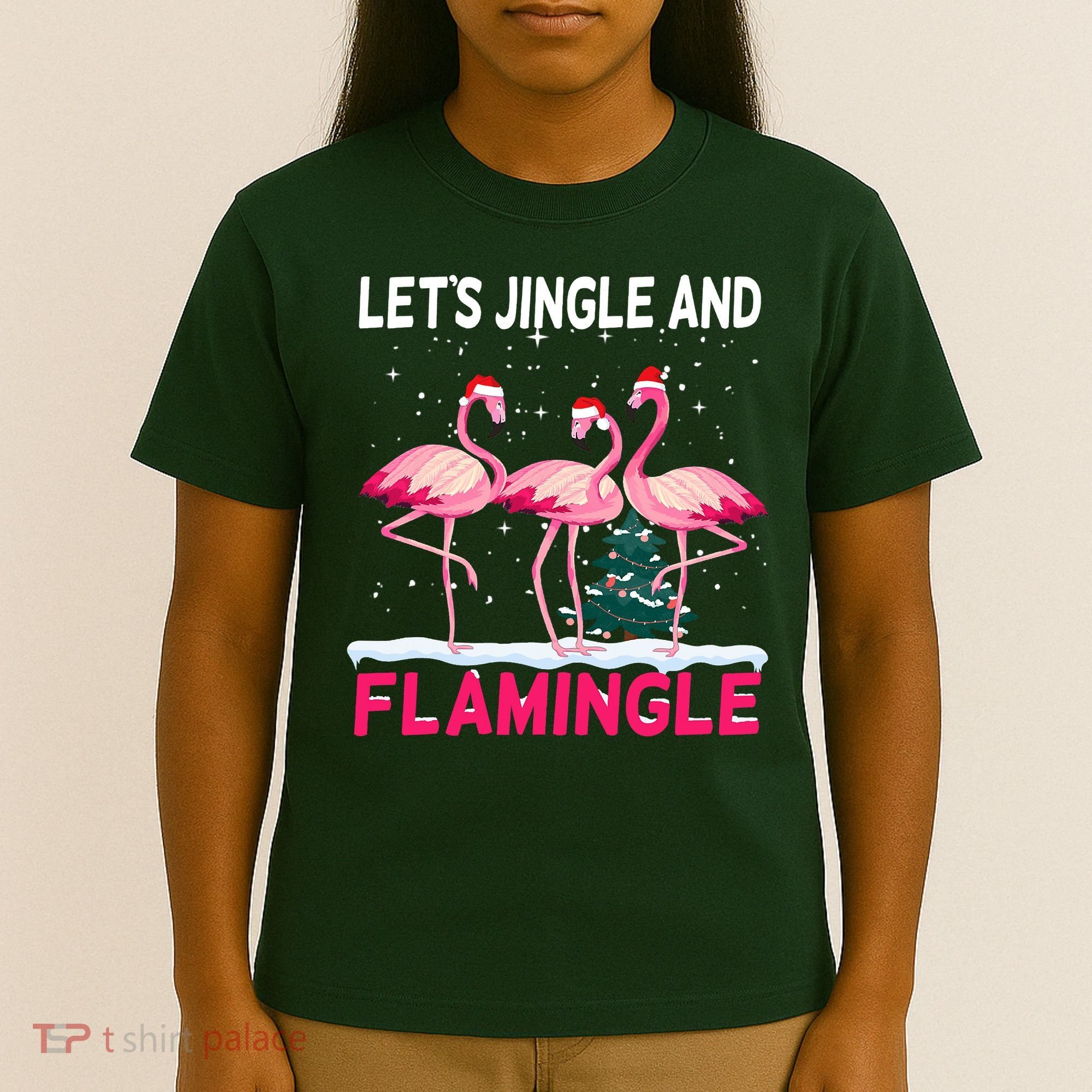 Christmas Flamingo Funny Pink Flamingle Xmas T-Shirt
