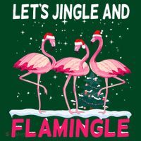 Christmas Flamingo Funny Pink Flamingle Xmas T-Shirt thumb 7