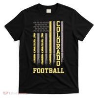 Colorado Football Fan American Flag T-Shirt thumb 0