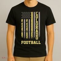 Colorado Football Fan American Flag T-Shirt thumb 3