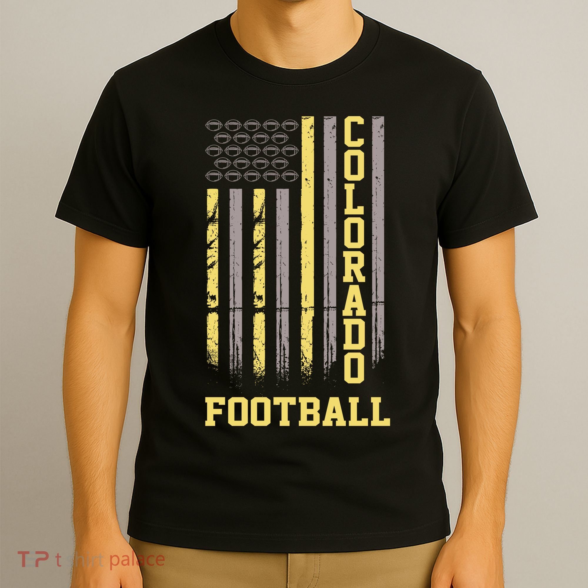 Colorado Football Fan American Flag T-Shirt