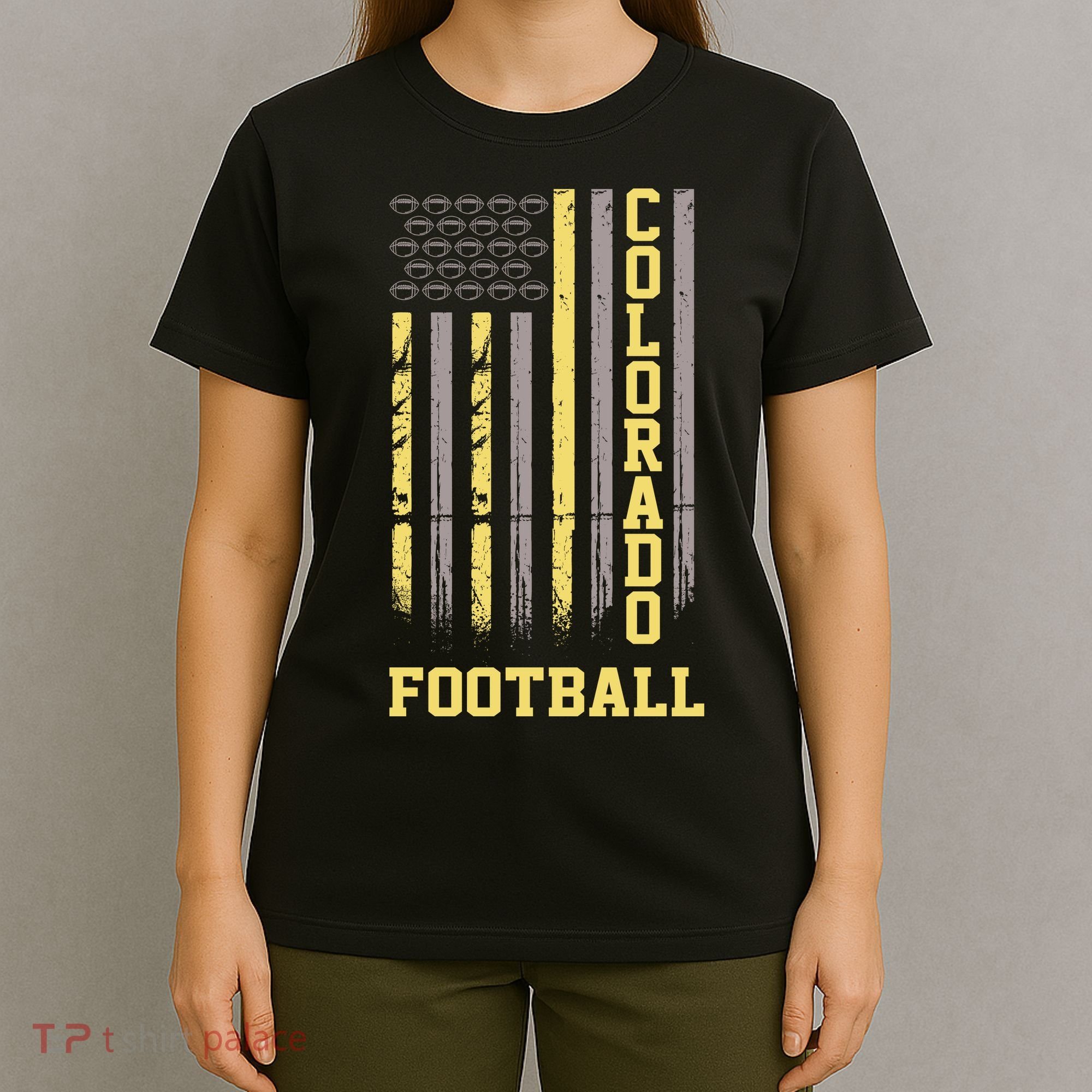 Colorado Football Fan American Flag T-Shirt