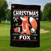 Christmas Fox For Xmas Gift Golf Towel thumb 1