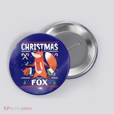 Christmas Fox For Xmas Gift Button