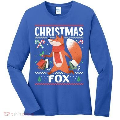 Christmas Fox For Xmas Gift Women's Long Sleeve Shirt