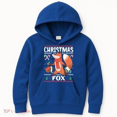 Christmas Fox For Xmas Gift Kids Hoodie