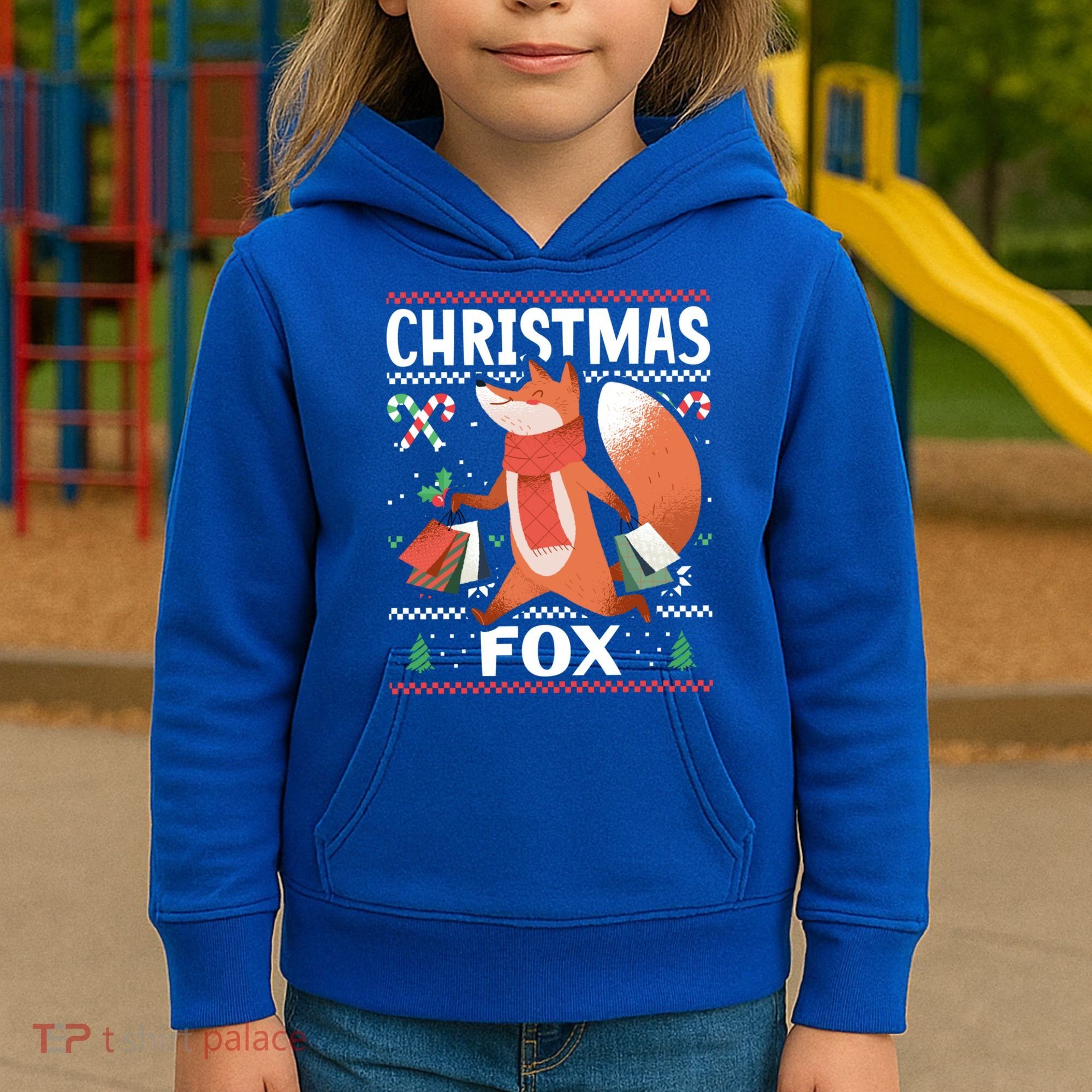 Christmas Fox For Xmas Gift Kids Hoodie