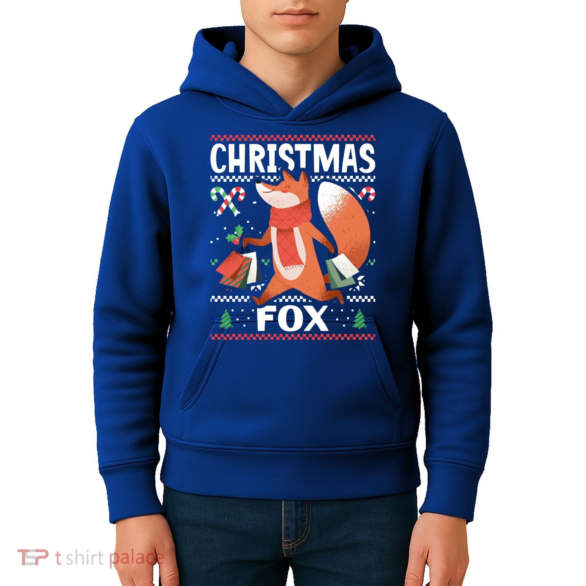 Christmas Fox For Xmas Gift Kids Hoodie