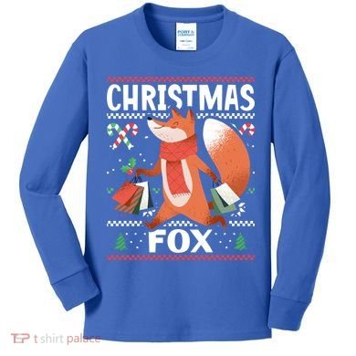 Christmas Fox For Xmas Gift Kids Long Sleeve Shirt
