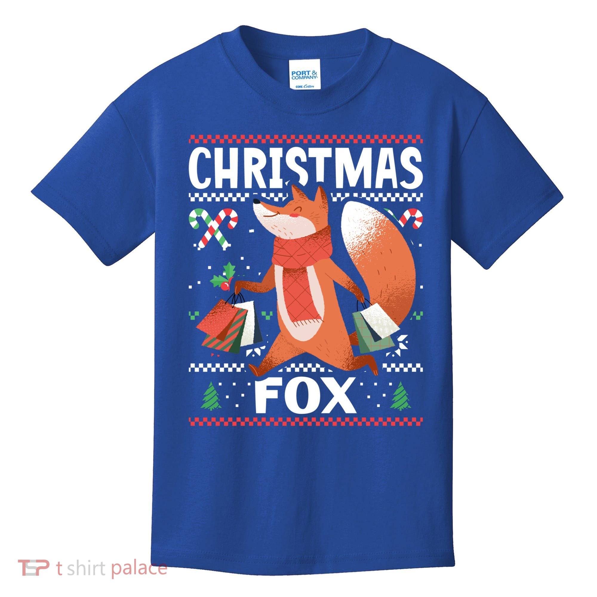 Christmas Fox For Xmas Gift Kids T-Shirt