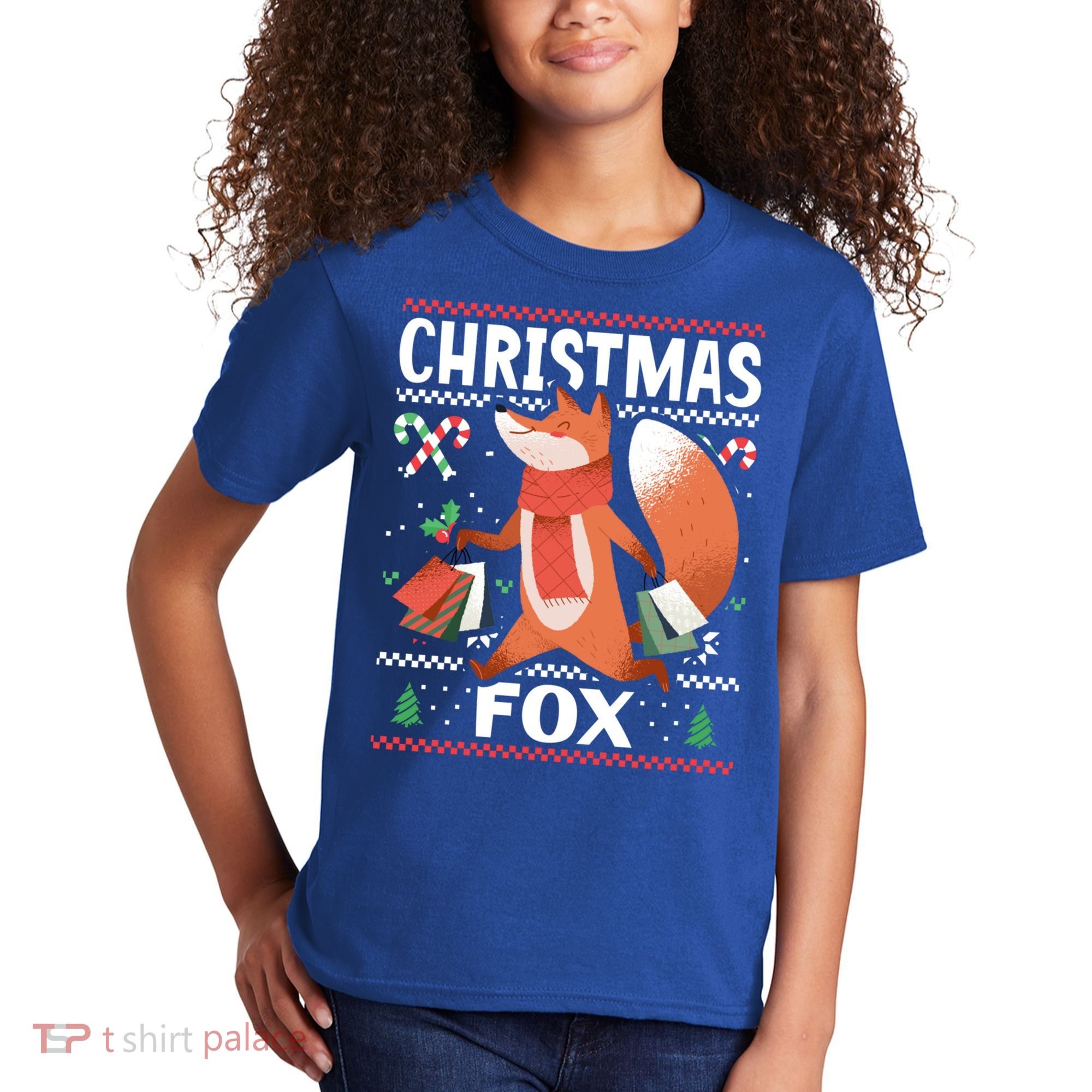 Christmas Fox For Xmas Gift Kids T-Shirt