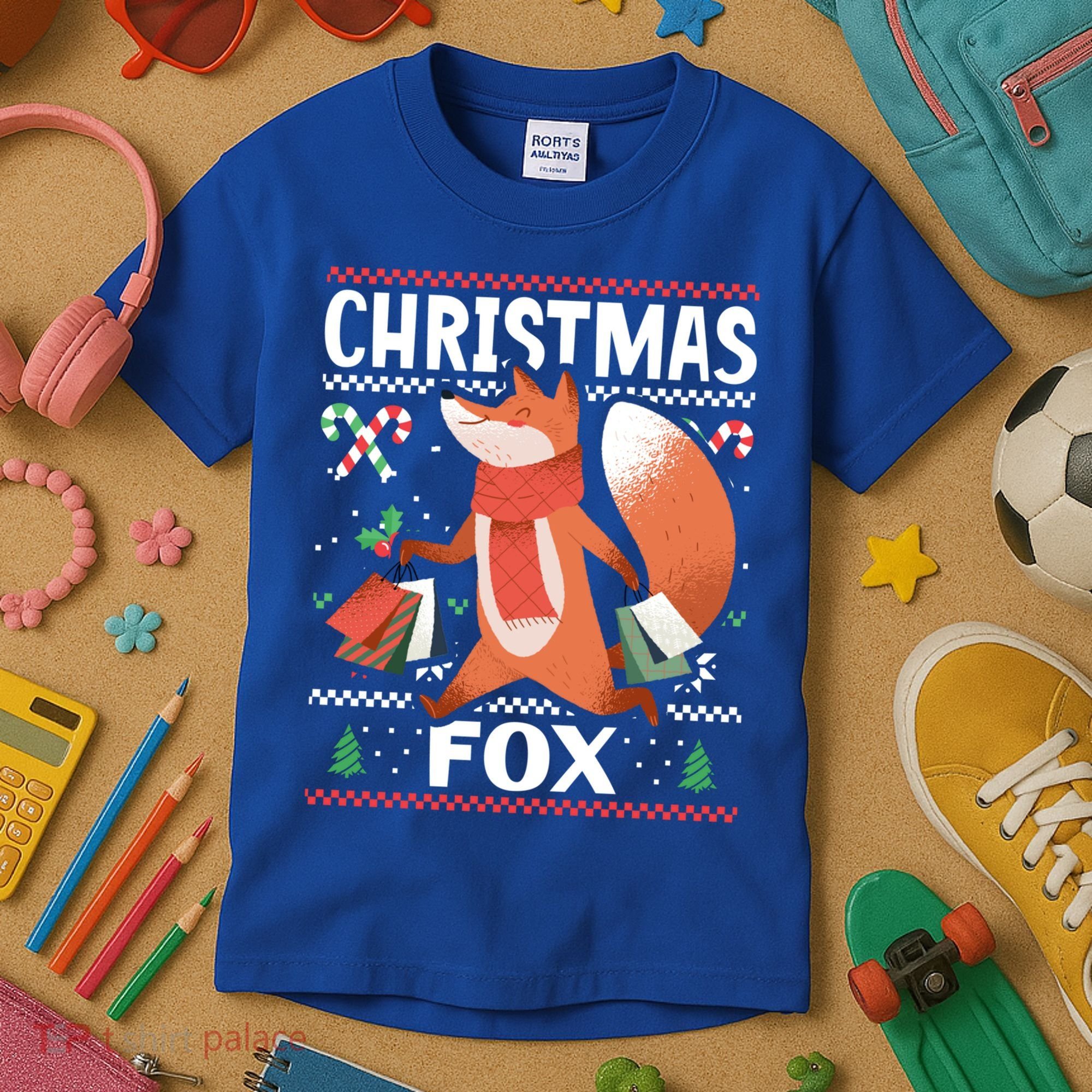 Christmas Fox For Xmas Gift Kids T-Shirt