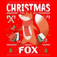 Christmas Fox For Xmas Gift Santa Hat thumb 1