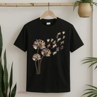 Chihuahua Flower Fly Dandelion Chihuahua Funny Dog Lover V Neck T-Shirt thumb 2