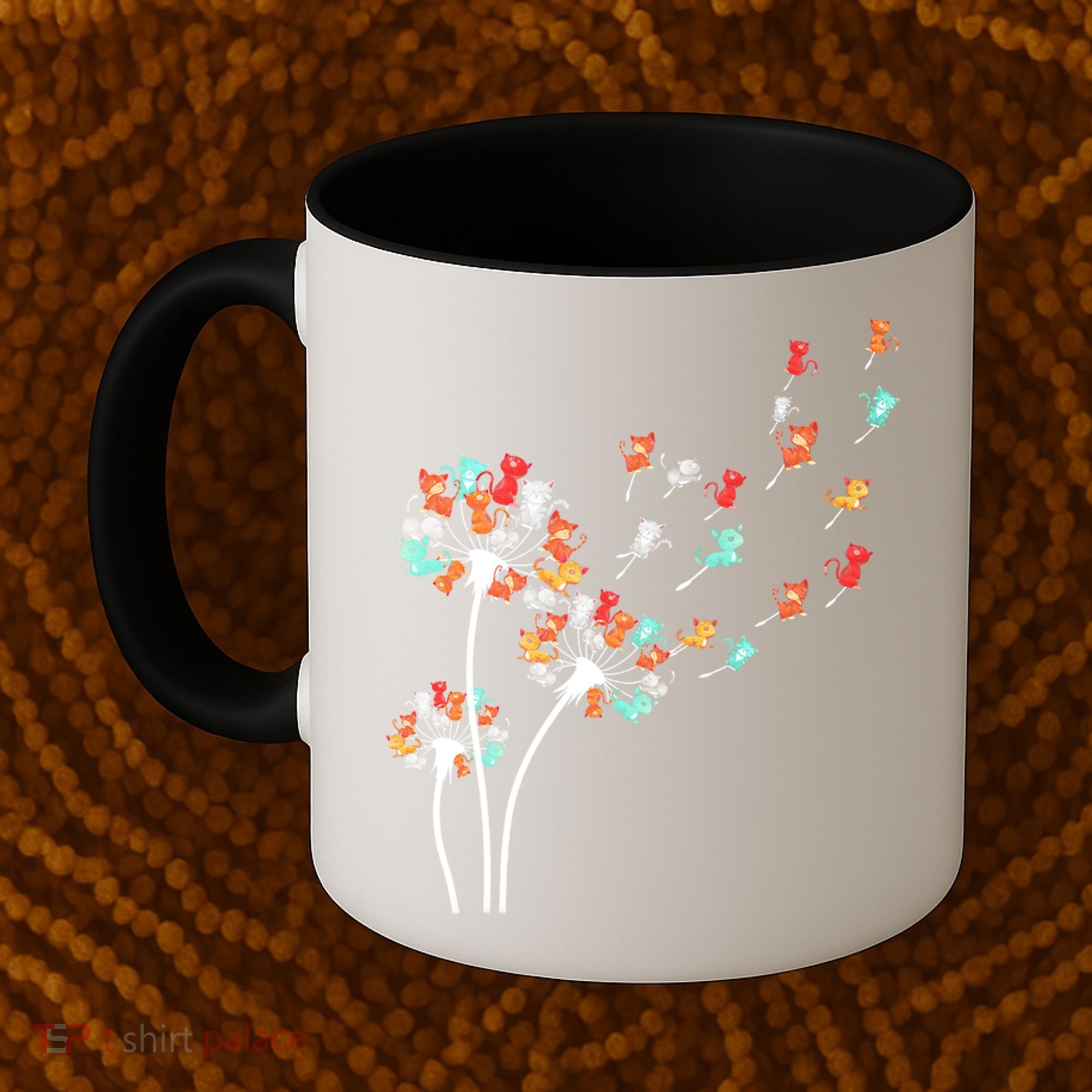 Cats Flower Fly Dandelion Gift Coffee Mug