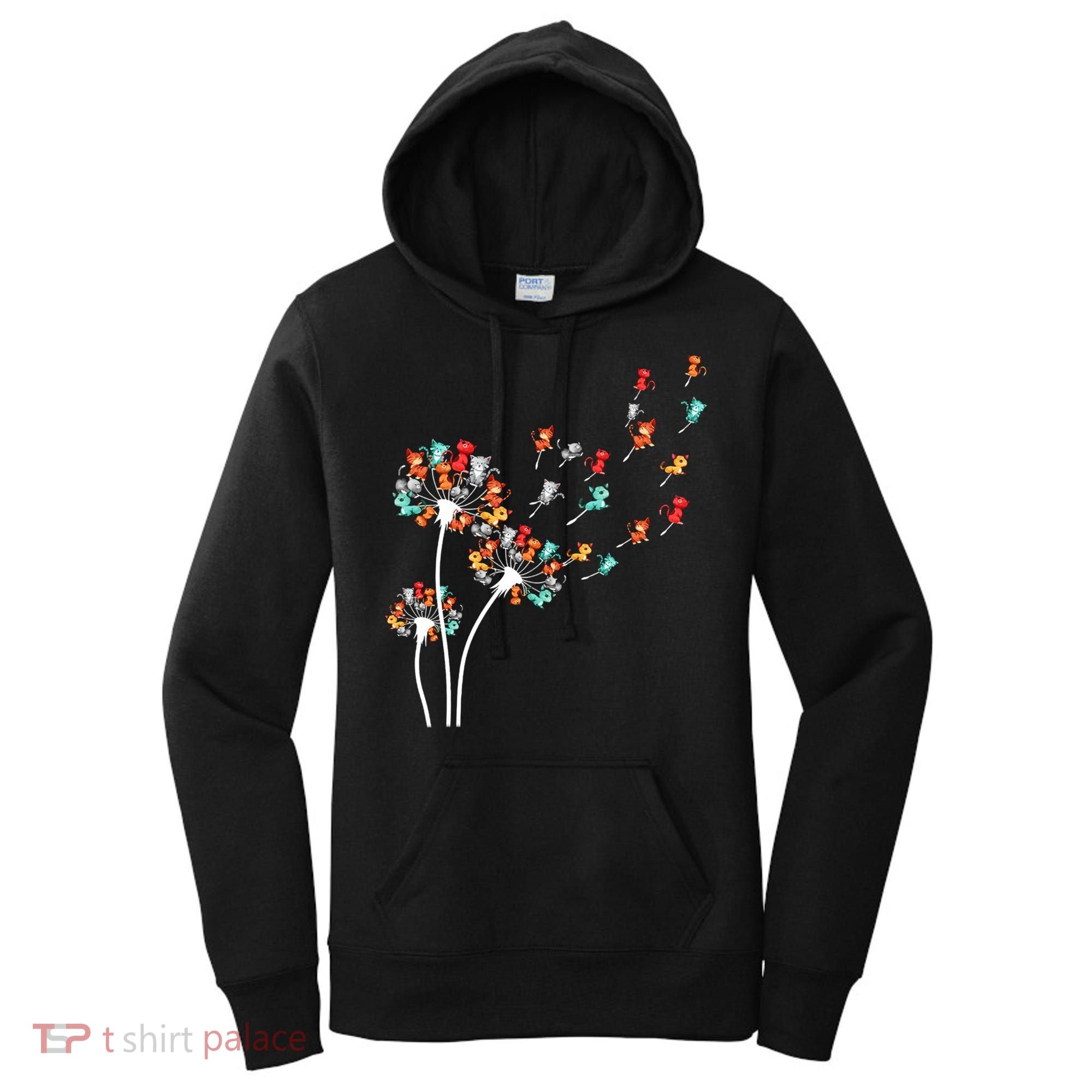 Cats Flower Fly Dandelion Gift Women's Hoodie