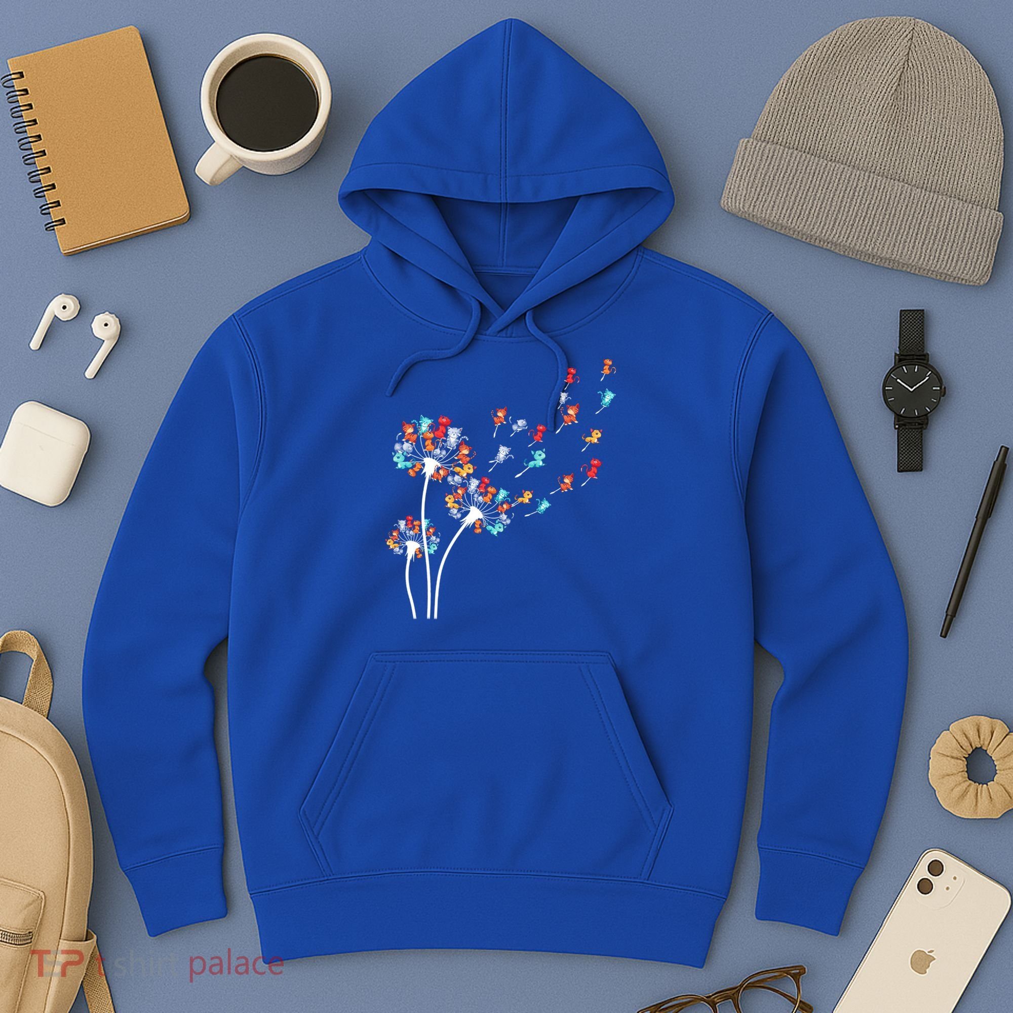 Cats Flower Fly Dandelion Gift Hoodie