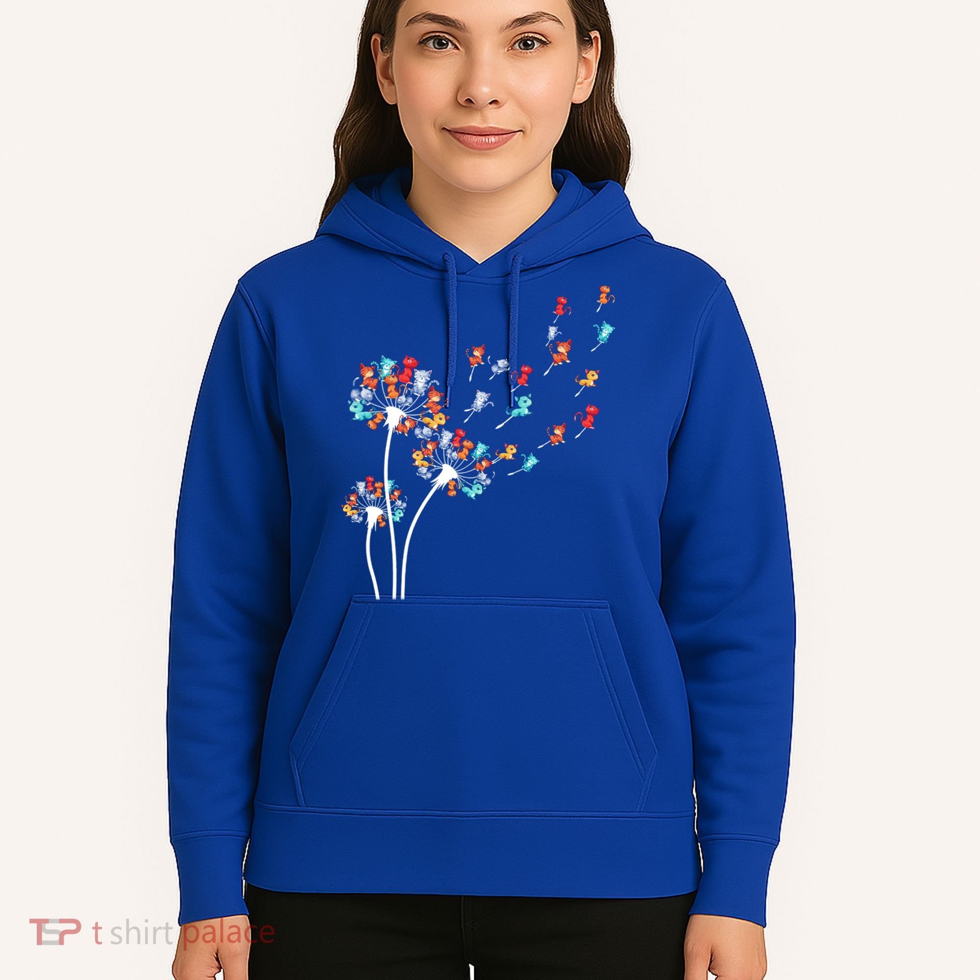 Cats Flower Fly Dandelion Gift Hoodie