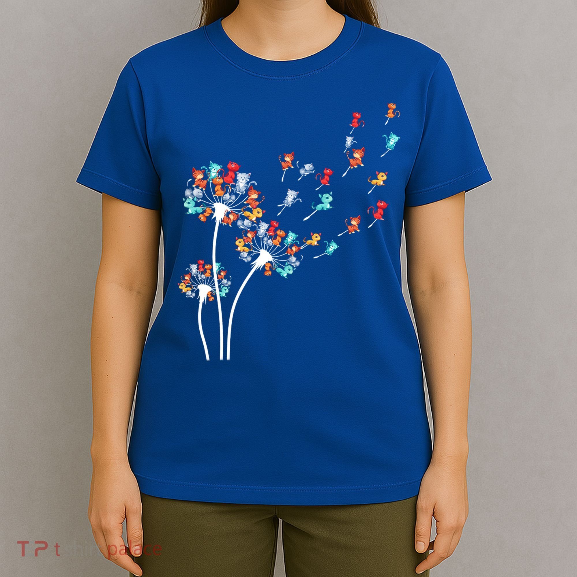 Cats Flower Fly Dandelion Gift T-Shirt