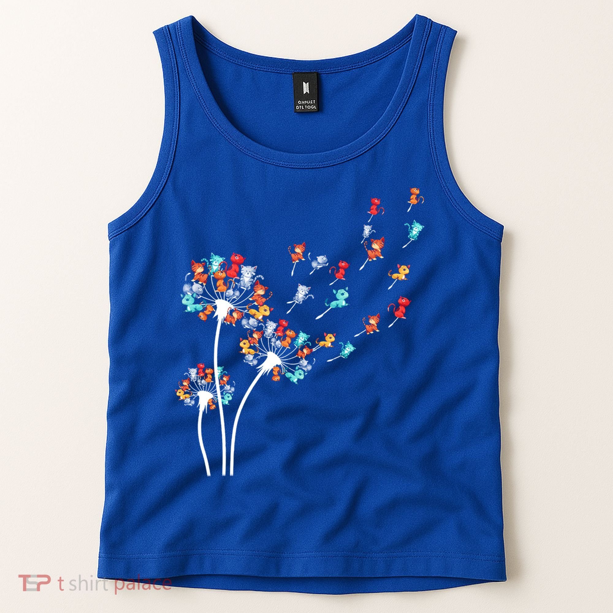Cats Flower Fly Dandelion Gift Tank Top