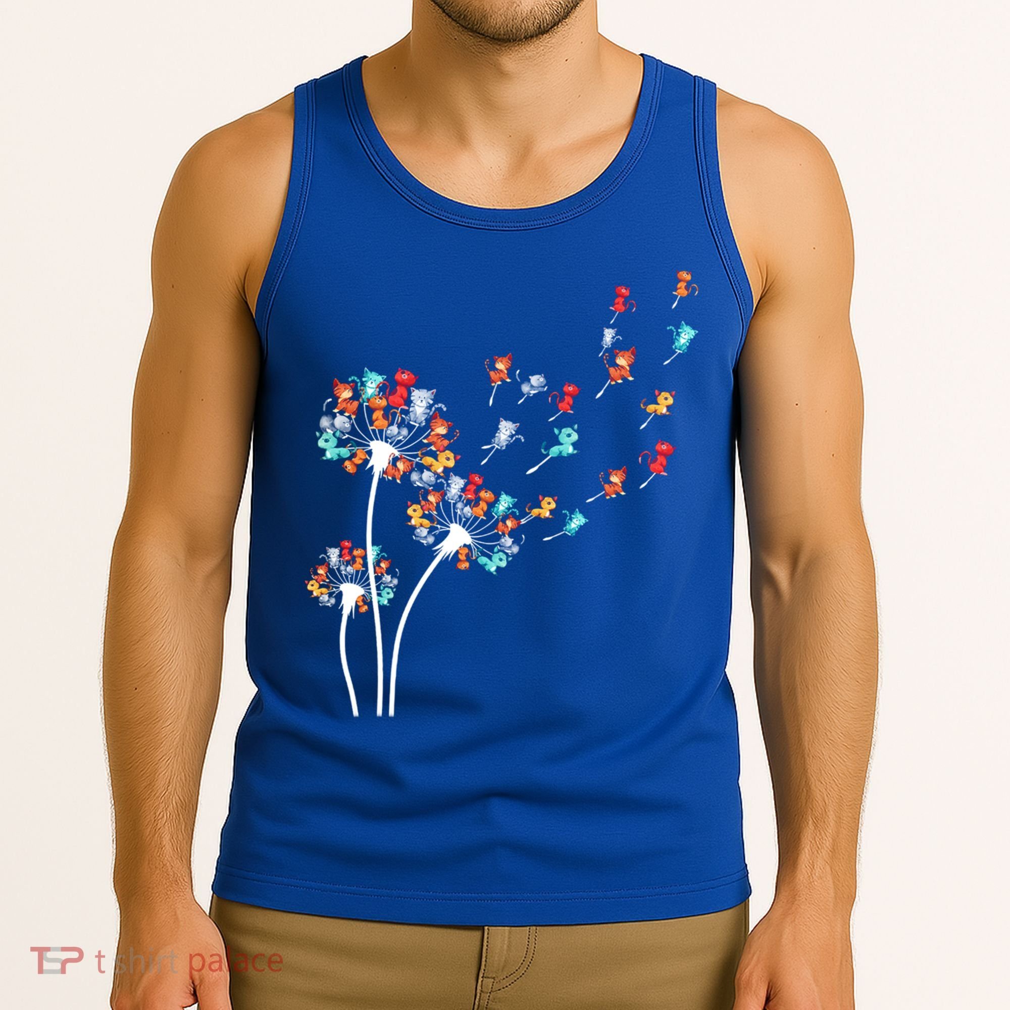 Cats Flower Fly Dandelion Gift Tank Top